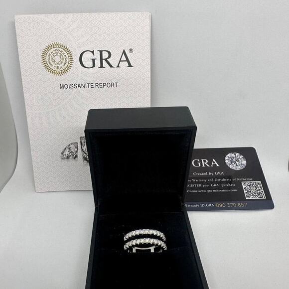 Moissanite Diamond Ring Enhancer Wedding Band GRA Certified Jewelry Size 7 - Picture 6 of 12
